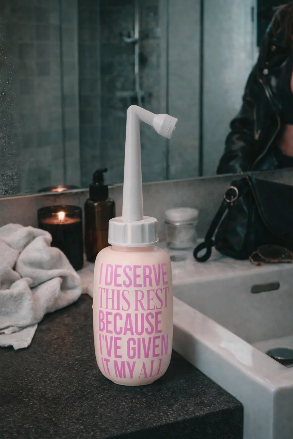 Match Point Baby Peri Bottle in bathroom setting